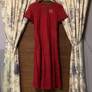 Clara Story, Lace Red Dress, Size Large